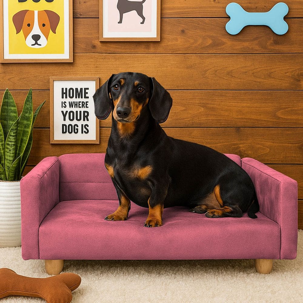 Sofazinho Cama Pet Baby Hanna Luxo Suede Rosa