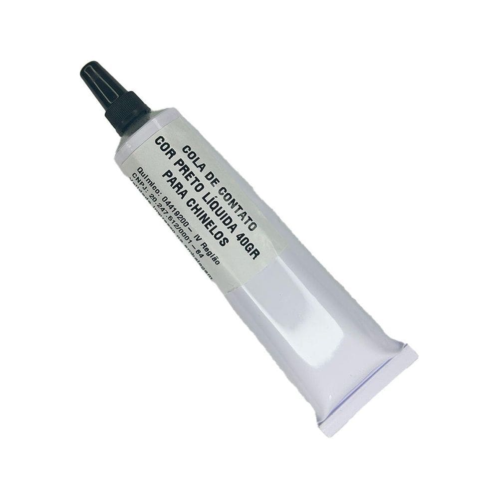 Cola De Contato Cor Preto Liquida 40Gr Para Chinelos
