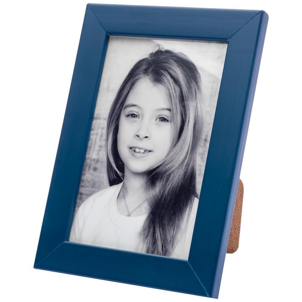 Porta Retrato Azul-Marinho C/Vidro 15X21 Madeira Laqueada