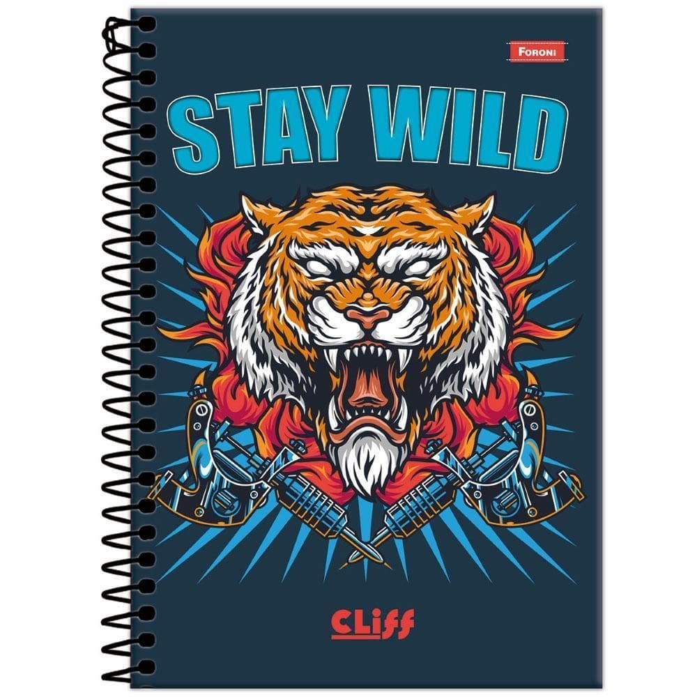 Caderno 1/4 Esp 160Fls Cliff Masculino Stay Wild Foroni