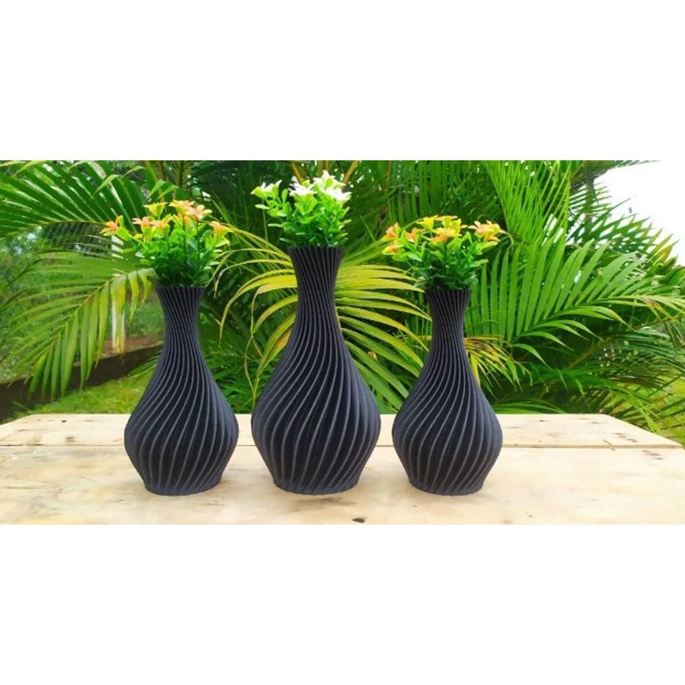 Vasos Para Plantas Artificais - Jarro Espiral Decoração Sala