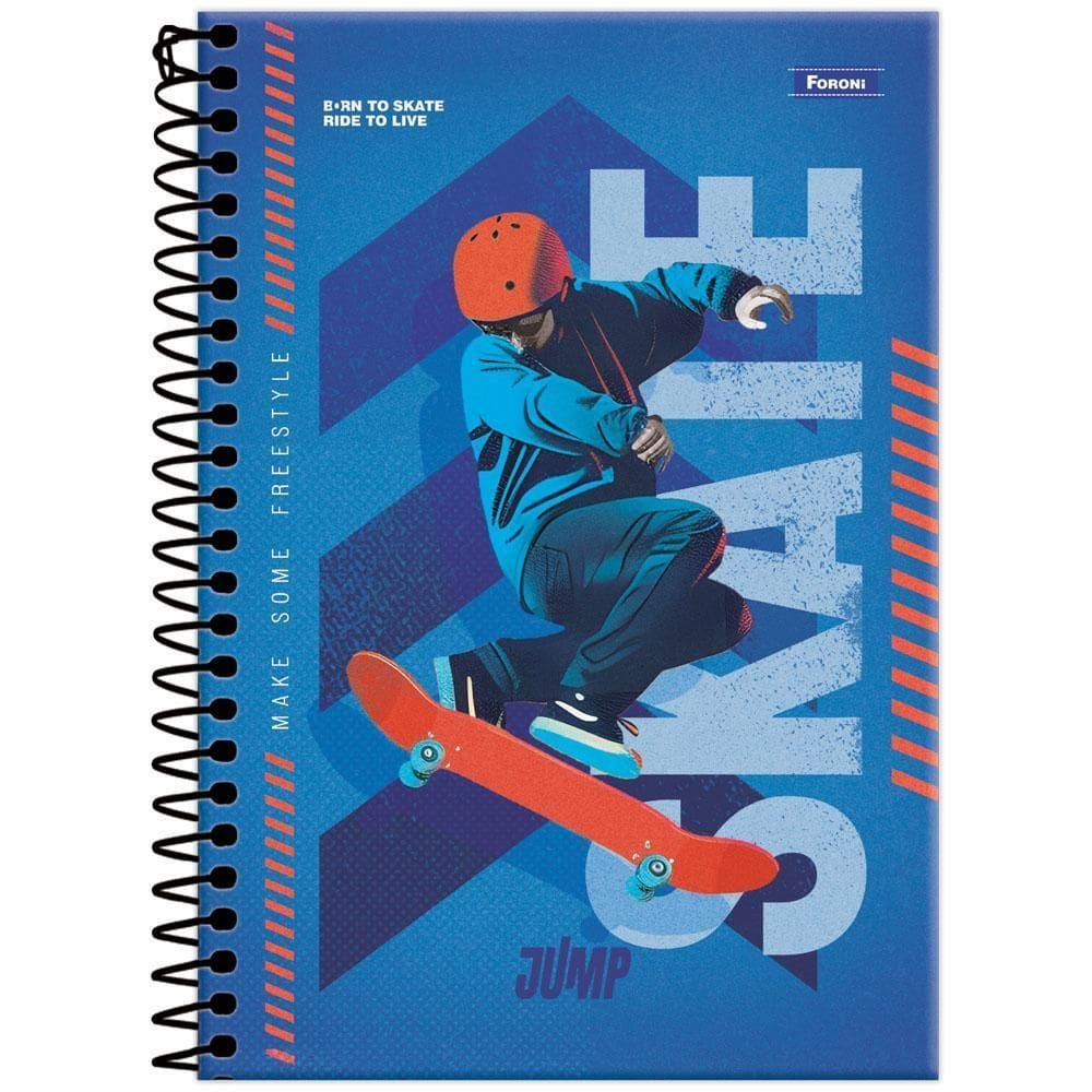 Caderno 1/4 80Fls Esp 140X202Mm Jump Skate Foroni