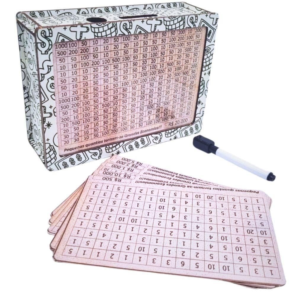 Cofre Guardar Dinheiro Woodbox Japones Kakebo Desafio Dinhei