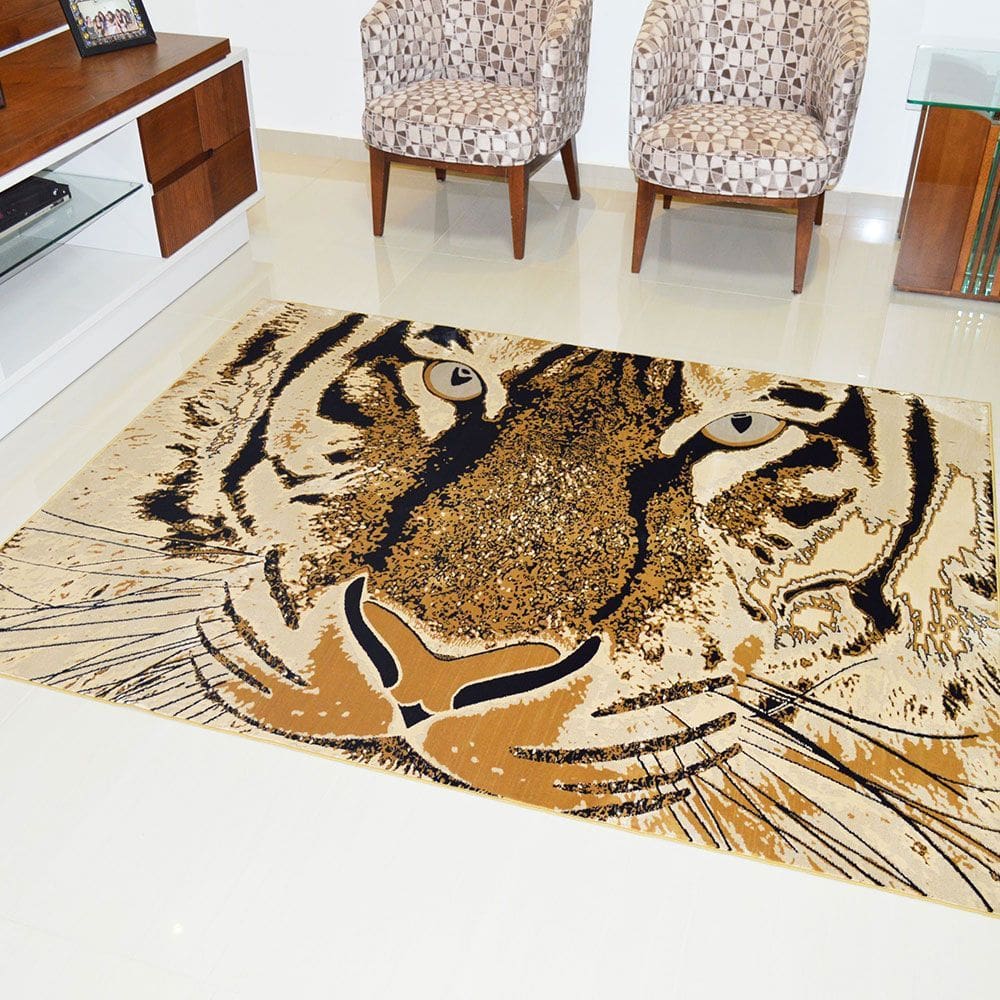 Tapete Veludo Marbella Tigre 100 x 150 cm - Rayza