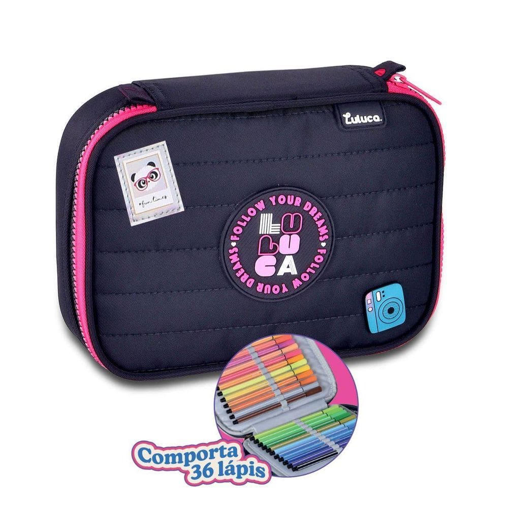 Estojo Box Luluca Escola  Estojo Grande Feminino
