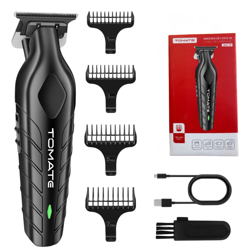 Maquina  Acabamento Aparador Barbear Profissional Preto Usb