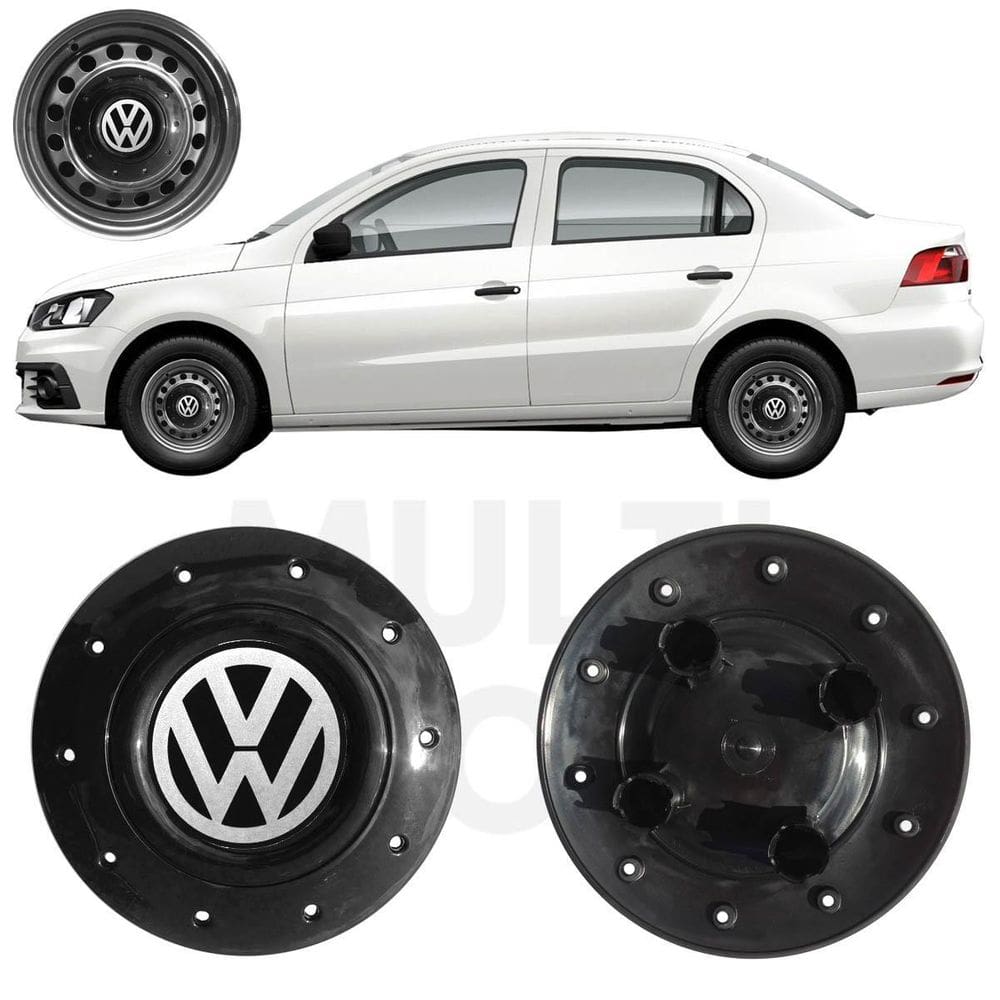 1X Calota Centro Roda Ferro Aro 14 Vw Voyage G5 G6 G7 Preto