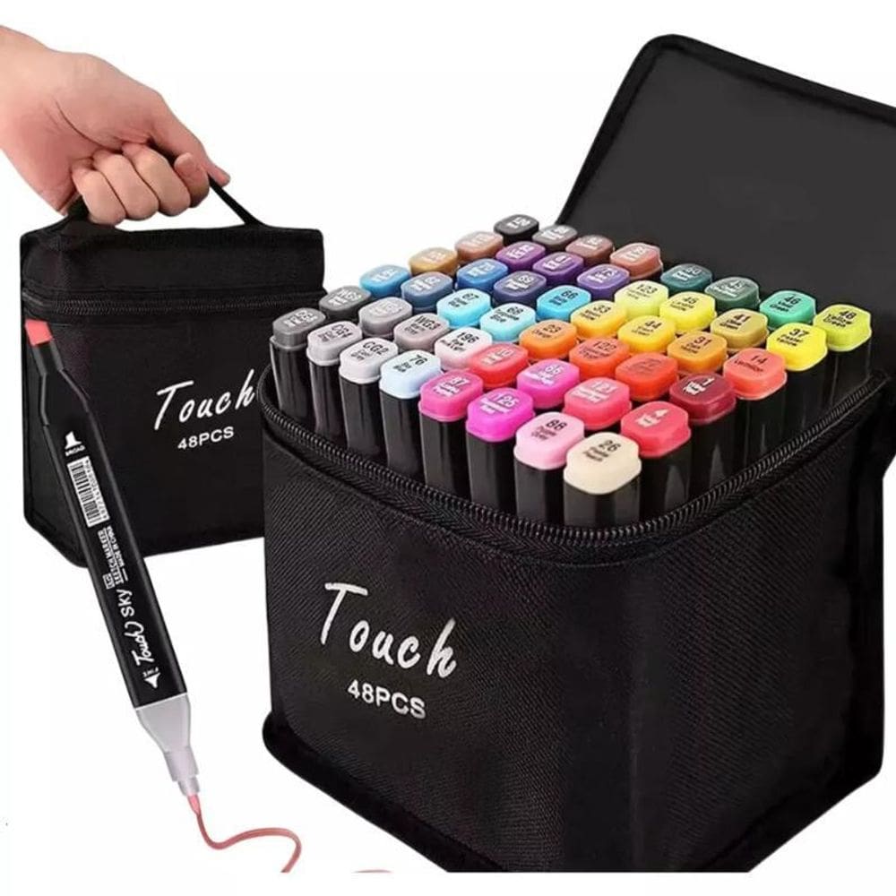 Canetinhas Marcador De Texto Com 96 Pontas E 48 Cores