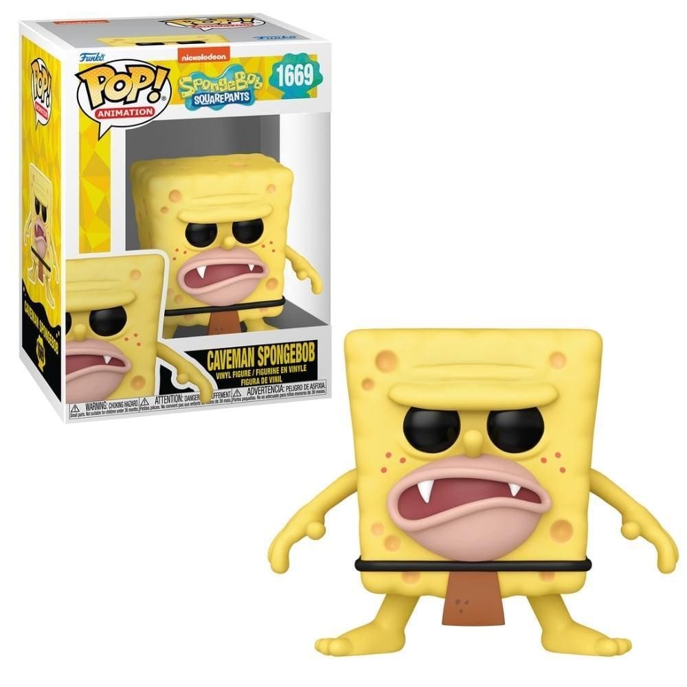 Boneco Funko Pop Bob Esponja 25 Anos Bob Homem Das Cavernas