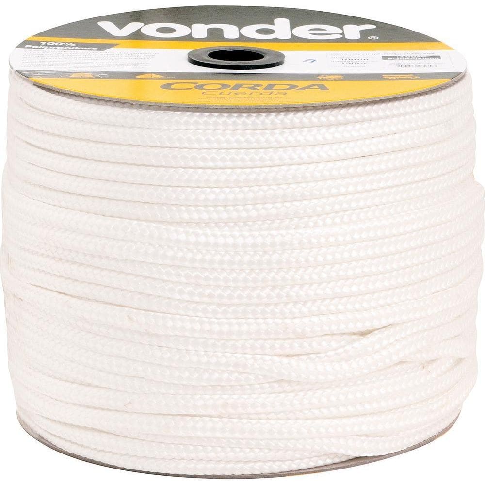 Corda Multifilamento Trançada 8,0Mm 8,0Kg 258 Metros Branca