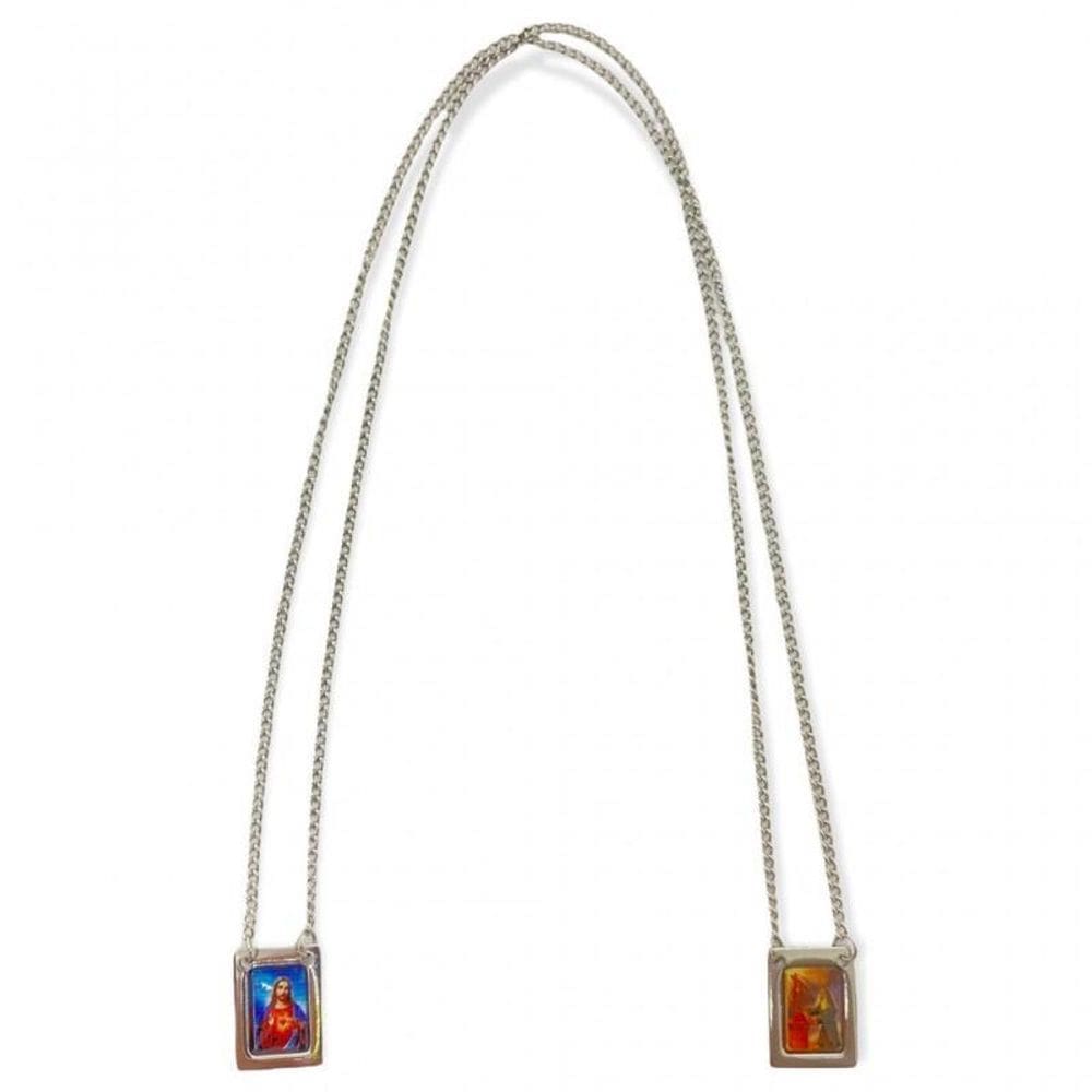 Escapulário Santa Rita Em Aço Inox Foto 1,5 X 32C