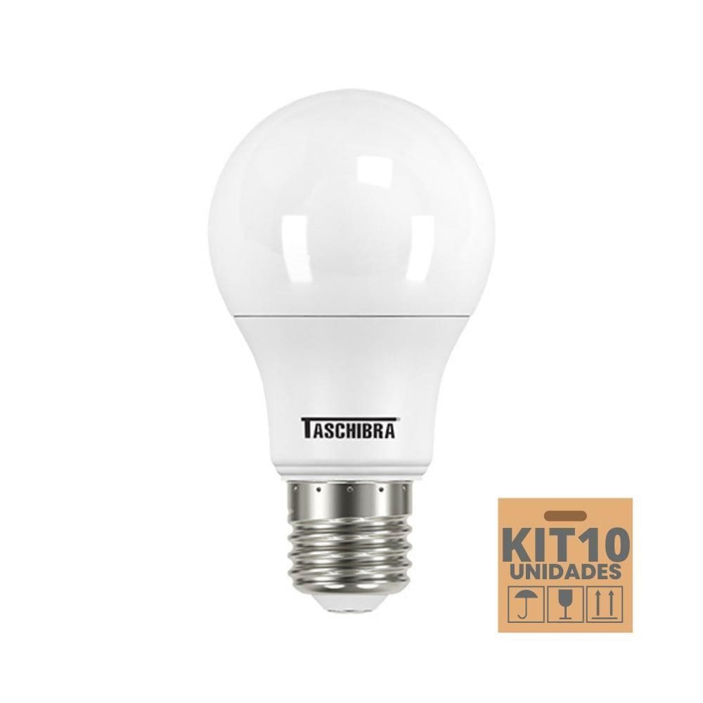 Kit 10 Lâmpadas Led Bulbo Tkl 12W Taschibra E27 Bivolt 4000K