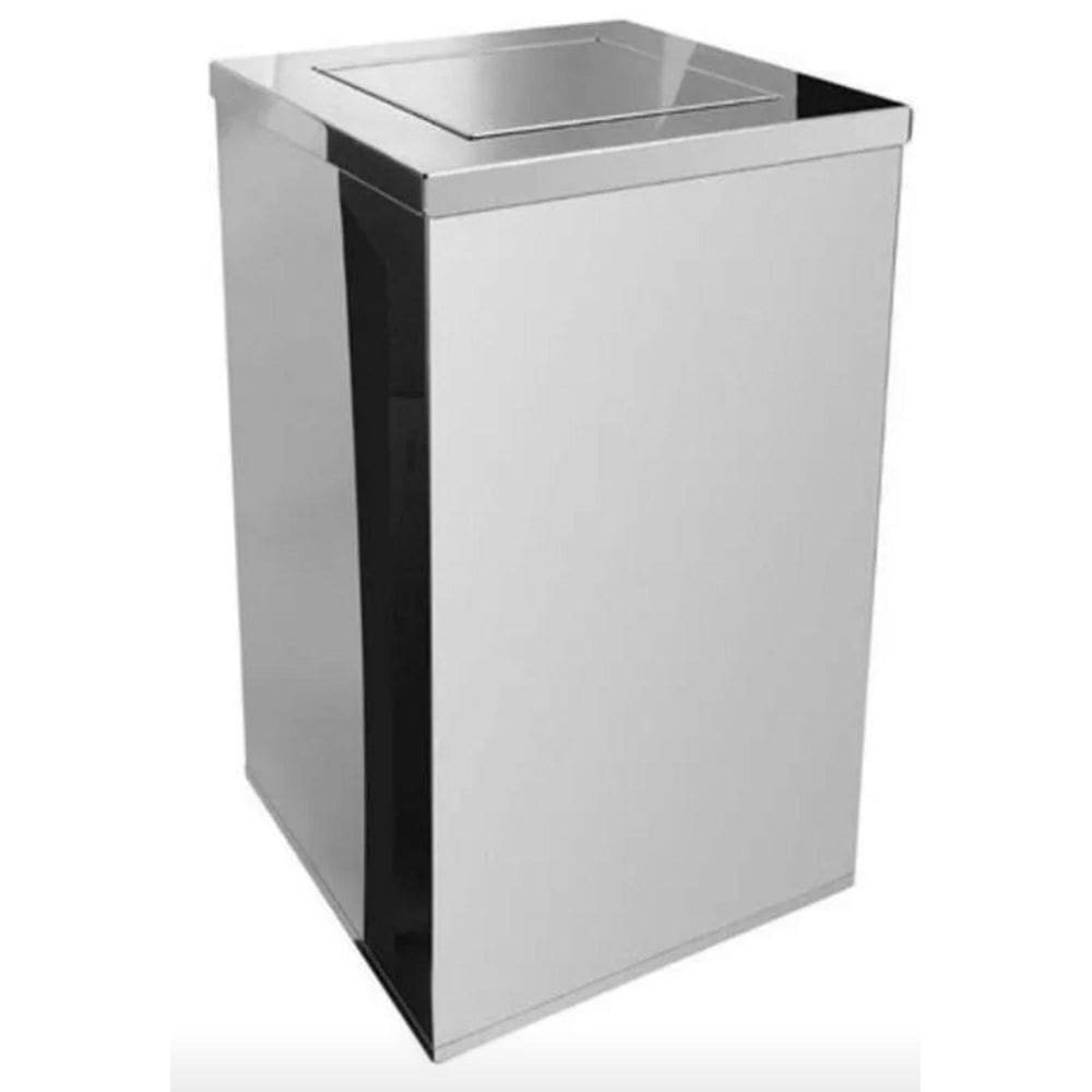 Lixeira Inox Quadrada 100 Litros Tampa Flip Flop