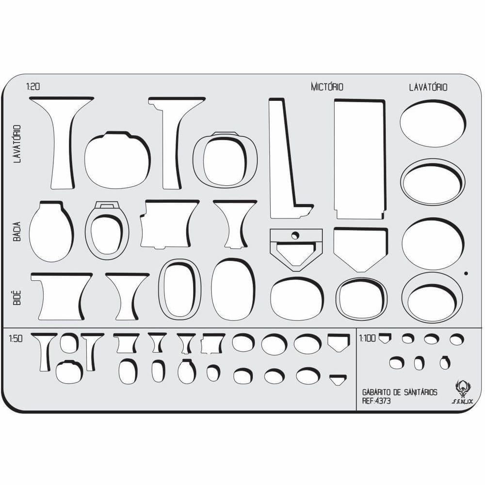 Gabarito Sanitários Arquitetura Desenho Técnico 4373 Fenix