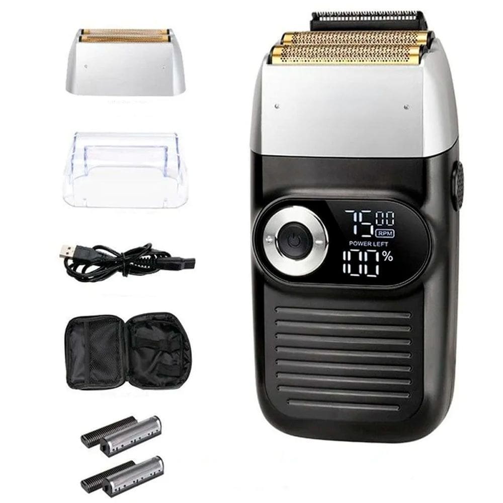 Barbeador Kemei Portátil Recarregável Kit Completo