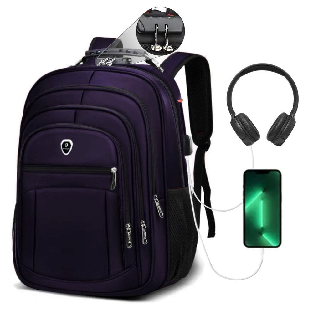 Mochila Escolar Grande Executiva Faculdade Reforçada Roxo
