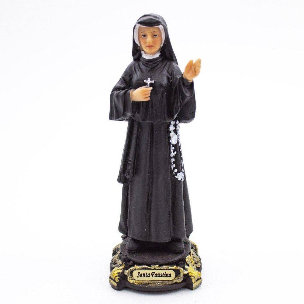 Imagem Santa Faustina Importada Resina 13,5 Cm