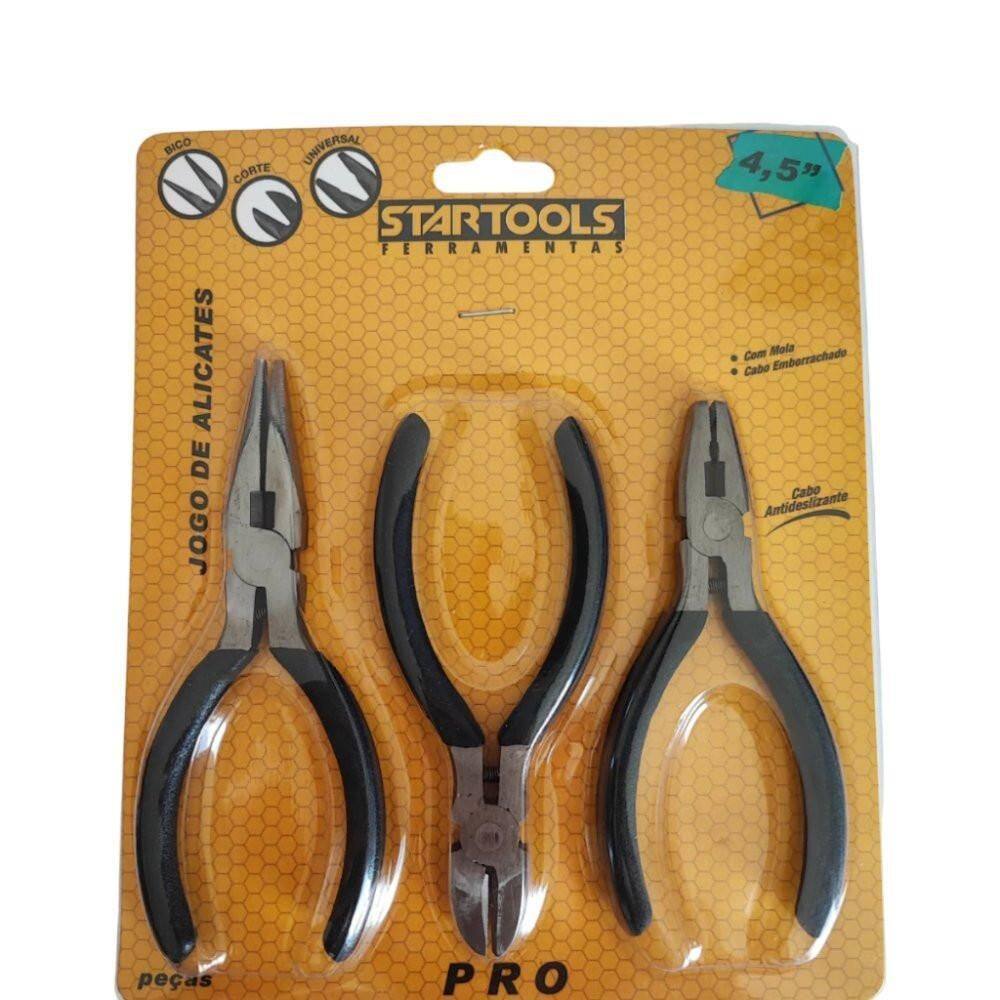 Jogo 3 Mini Alicates 4,5`` Preta