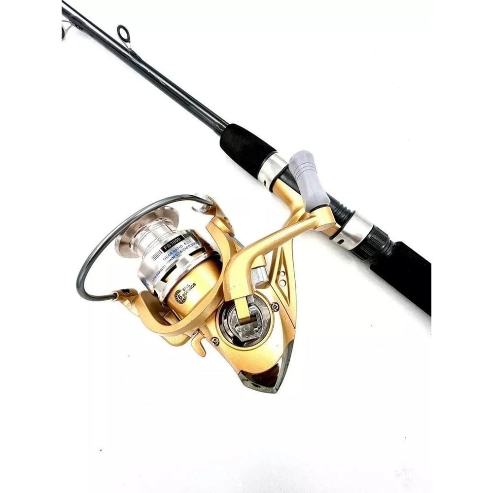 Kit Molinete Fb4000 Alumínio Profissional E Vara 25Lbs 1,35M