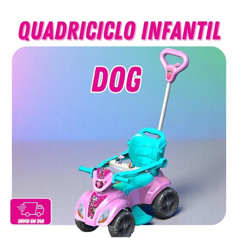 Quadriciclo Rosa Infantil Em Formato De Cachorrinha