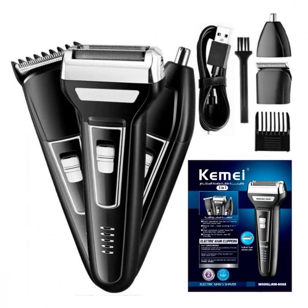 Máquina Digital Kemei 3 Em 1 Profissional