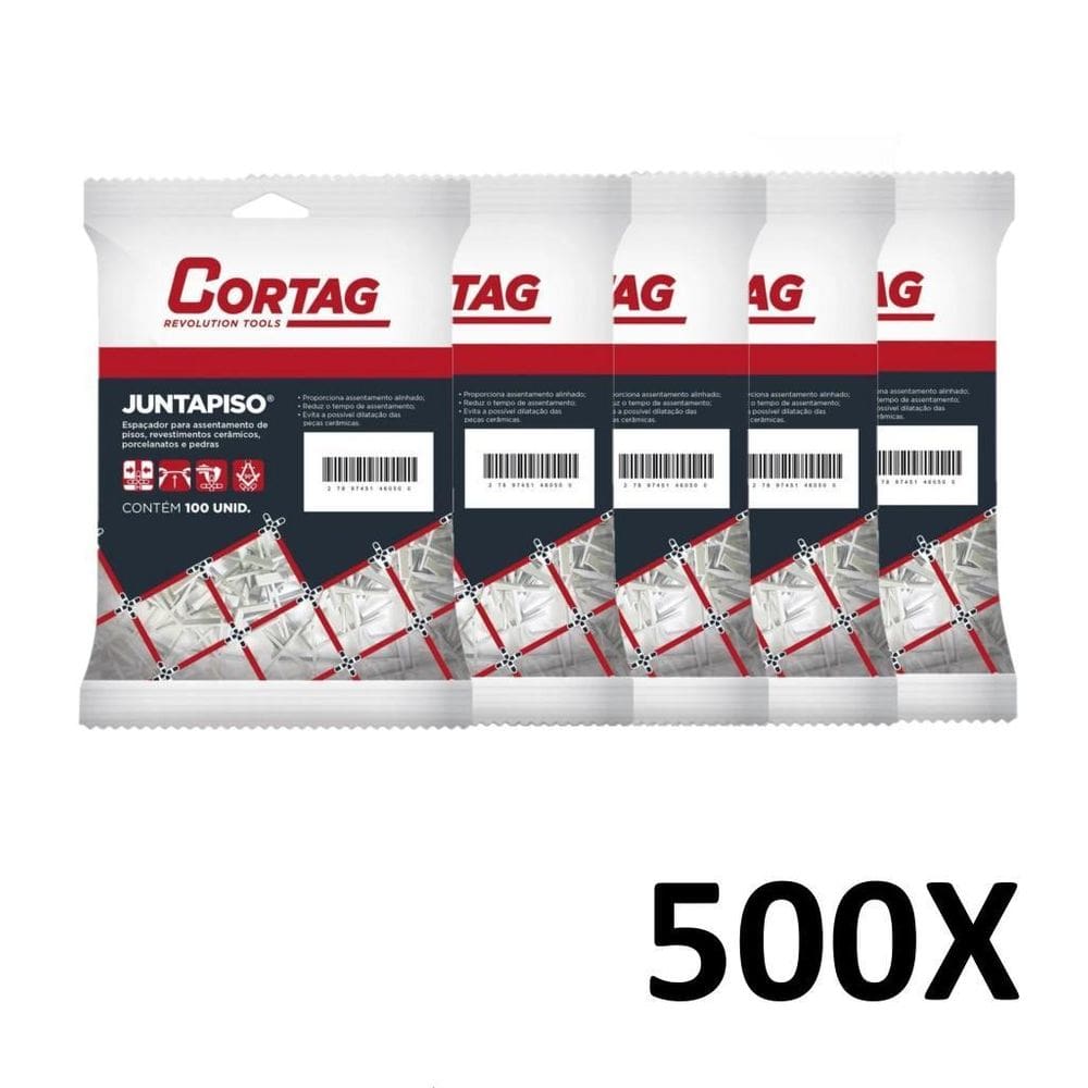 Kit 500 Espaçador Cruzeta Juntapiso E Azulejo 3,0Mm Cortag