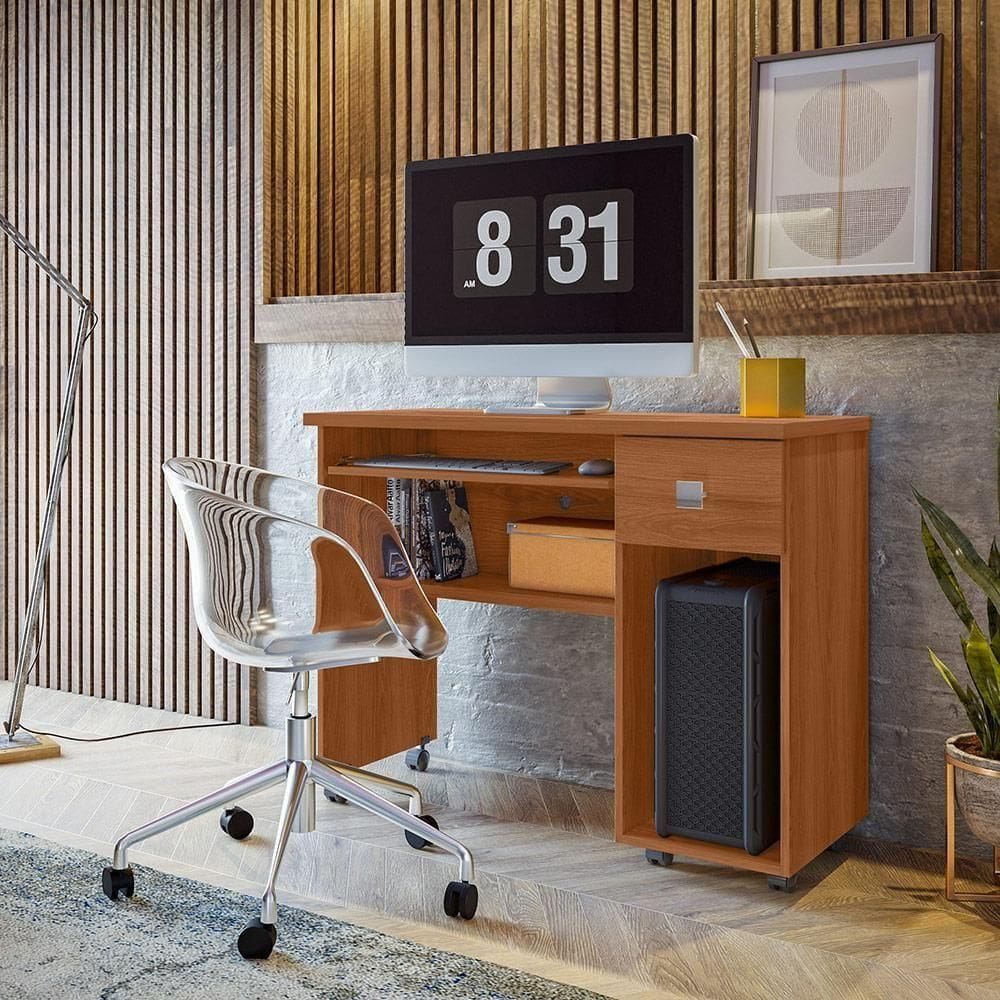 Mesa Para Computador Escrivaninha Office Vicenza Com Gaveta Jequitiba Jequitiba