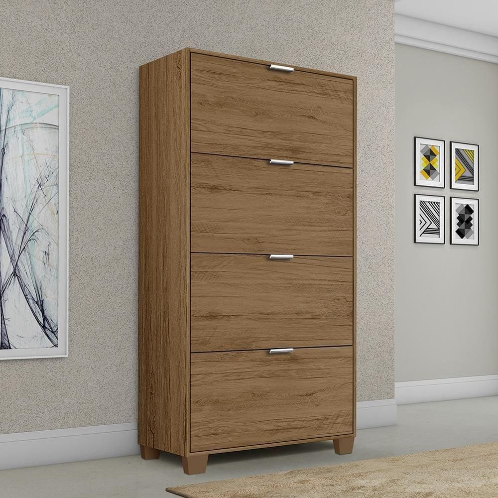 Sapateira Berlim 4 Portas Com Pés De Madeira - Ferrara Madeirado Rede Móveis