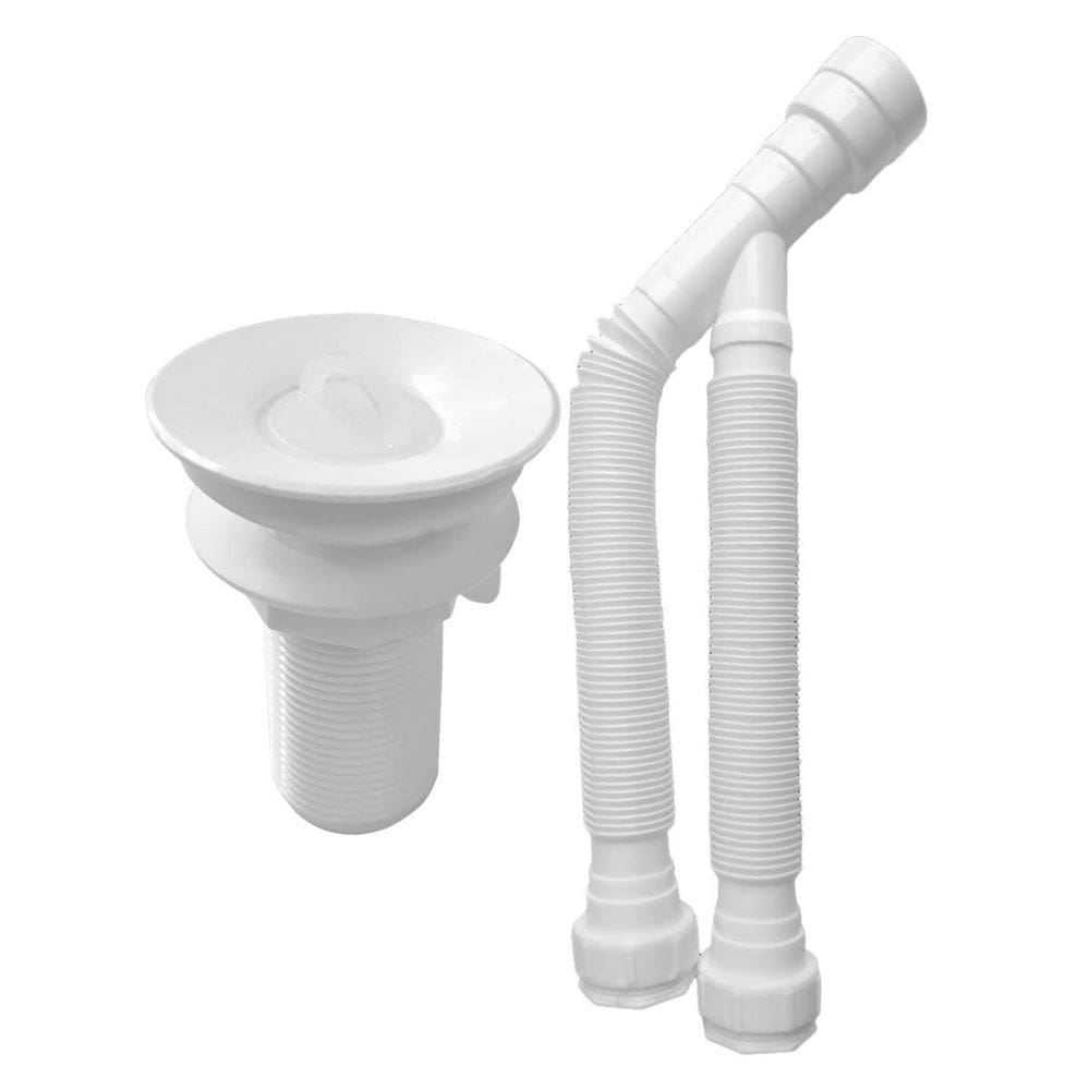 Kit Sifão Duplo 80Cm + Válvula V8