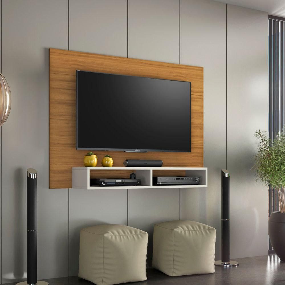Painel Para TV até 49” Freijó Trend / Off White Eros Notável Móveis