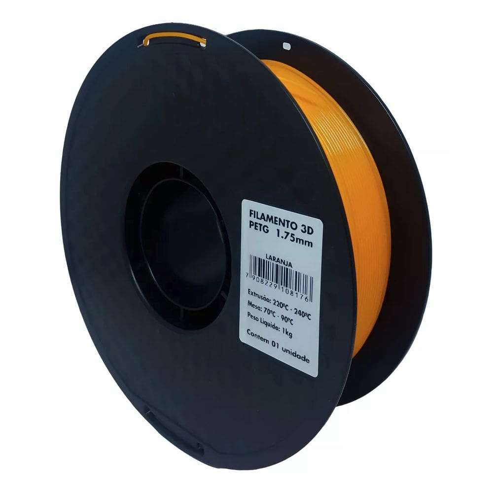 Filamento 3D - PETG Laranja - Rolo 1KG (1.75mm)