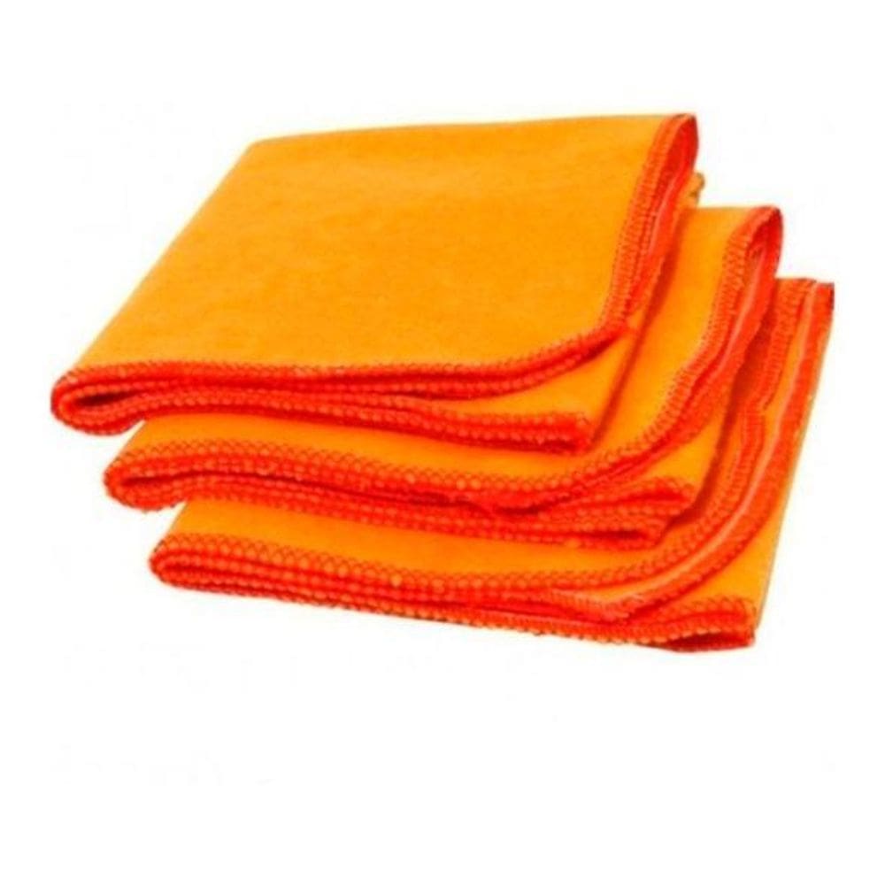Kit 10 Panos Flanela De Limpeza Pequena Multiuso - Laranja