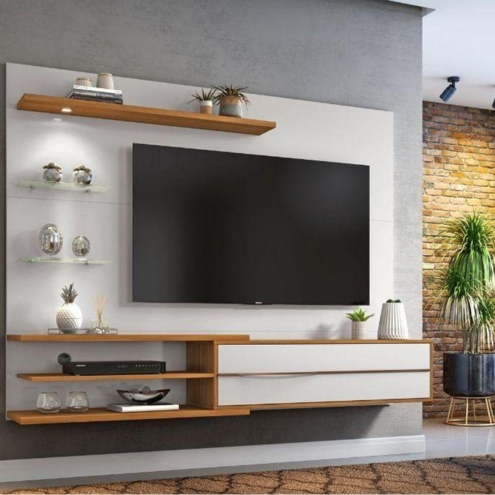 Painel Para TV até 55” 1 Porta Off/White NT 1115 Notável Móveis