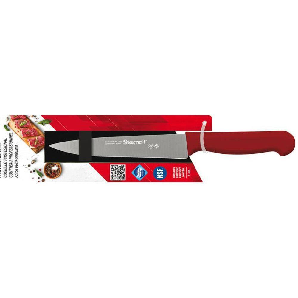 Faca Carne Lâmina Triangular Larga 20Cm Vermelha Starrett