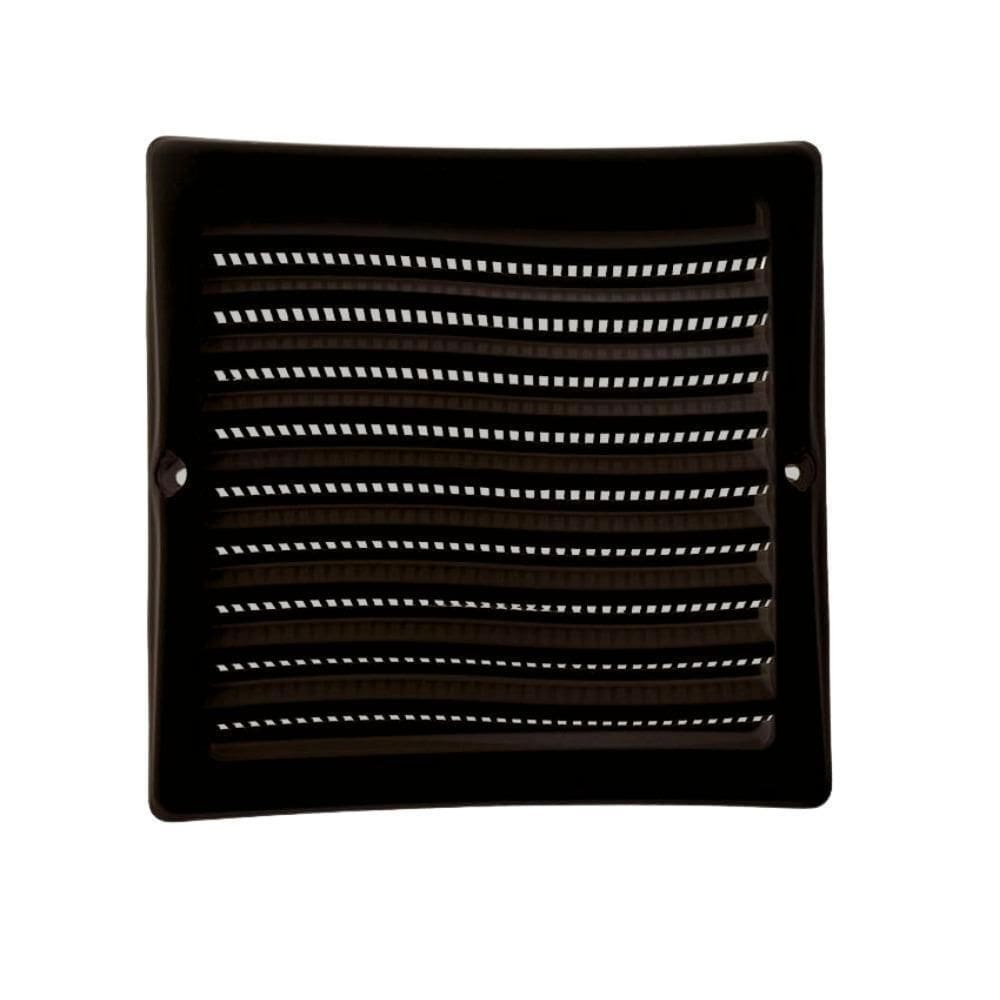 Grelha De Ventilação Quadrada Com Tela 150Mm Preto