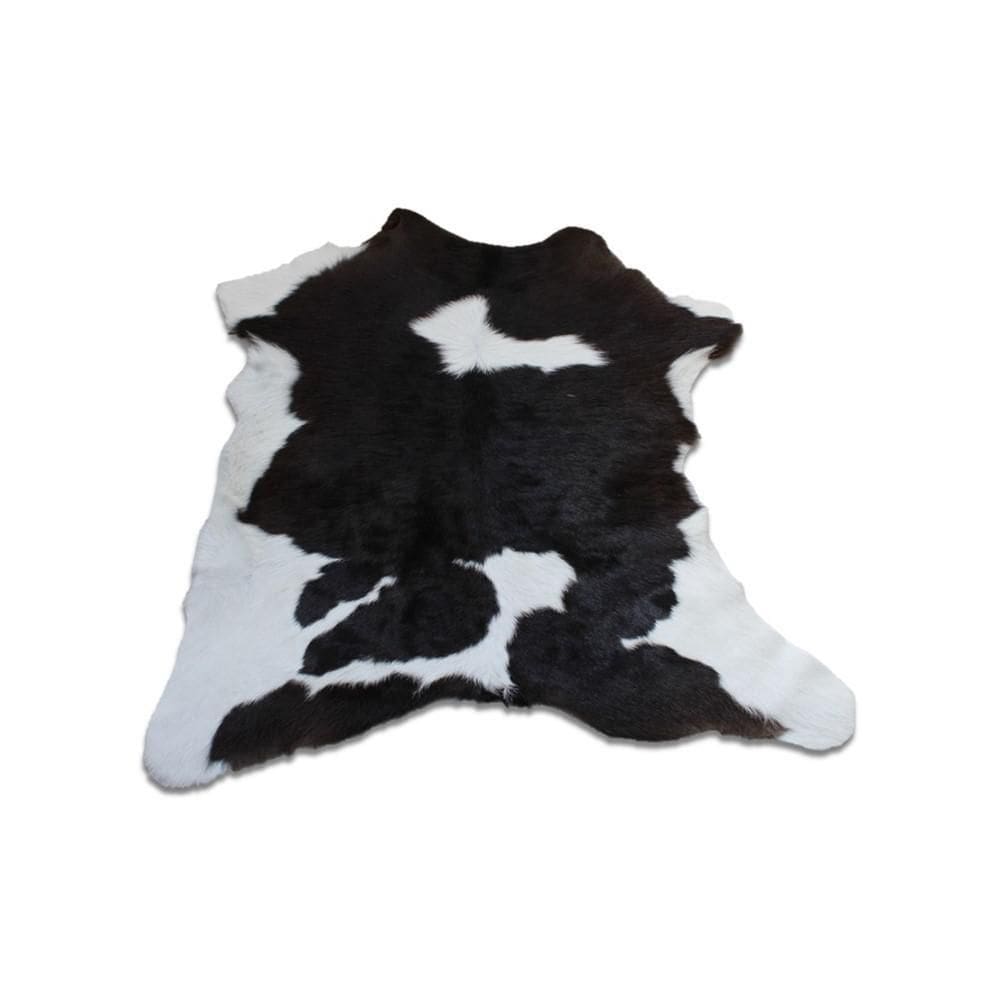 Tapete Couro Bovino Bezerro Café/Branco