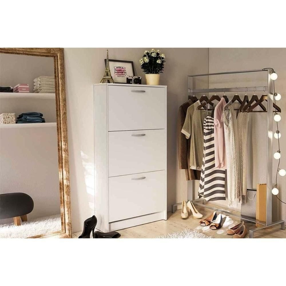 Armário Sapateira Quarto Fortaleza C- 3 Portas Branco - Politorno