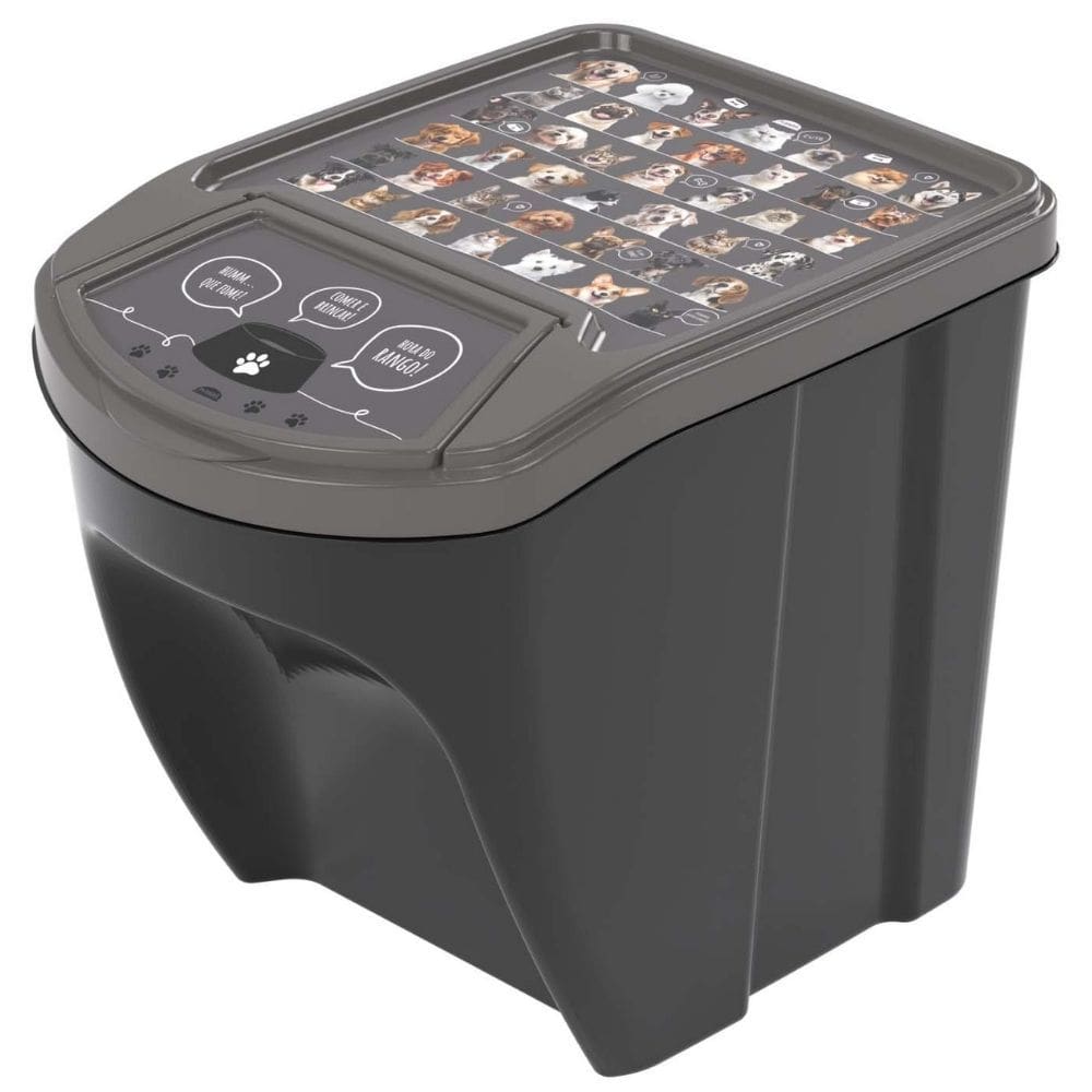 Porta ração com tampa basculante 20 litros Plasutil ref. 14723