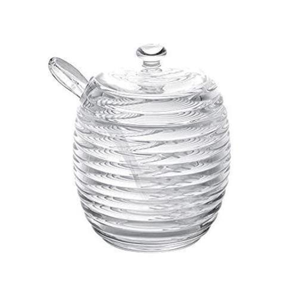 Açucareiro Cristal Com Colher E Tampa Colmeia Lyor 210Ml
