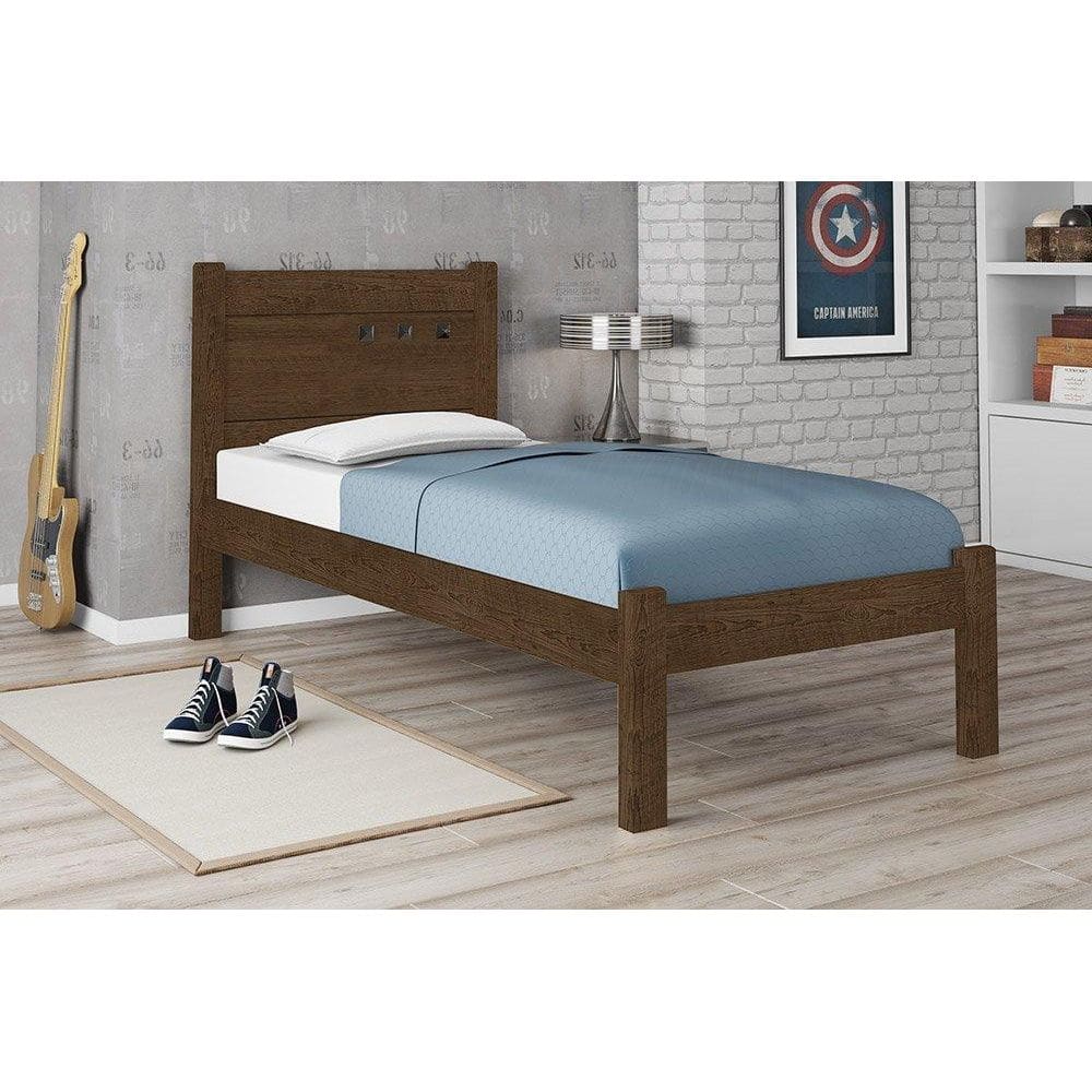 Cama Solteiro Paola Malbec com Colchão Framar