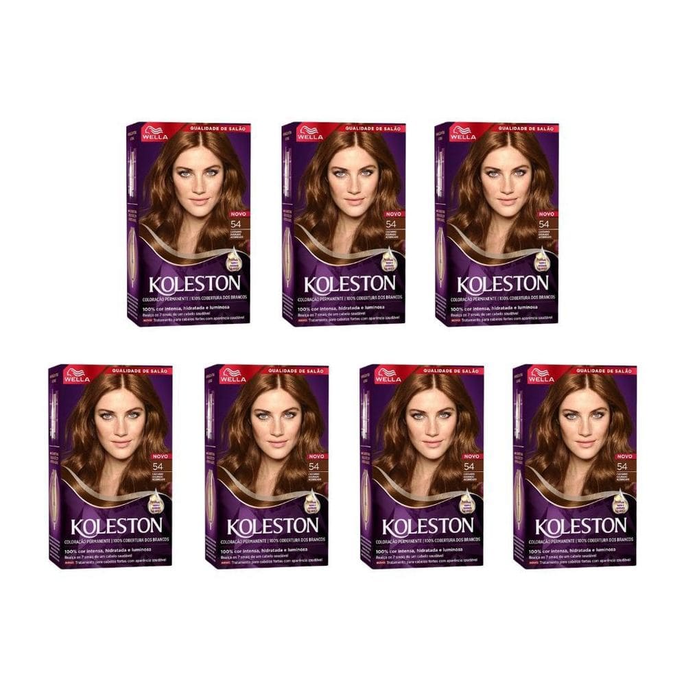 Coloraçao Koleston 54 Castanho Dourado Acobreado-Kit C/7Un