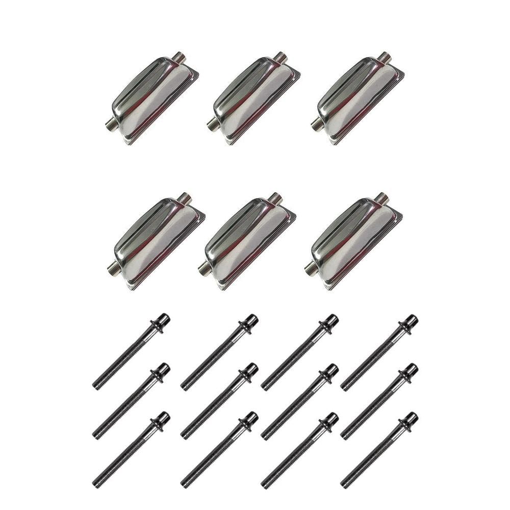 Kit 6 Canoas Tom Caixa Cromo 18.5 + 12 Parafusos 51 X 6Mm M6