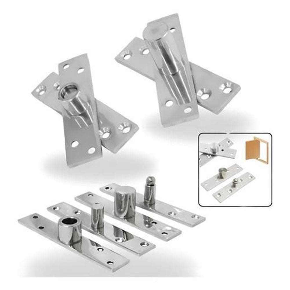 Dobradiça Porta Com Rolamento Aço Inox 200Kg Pivô Invisível