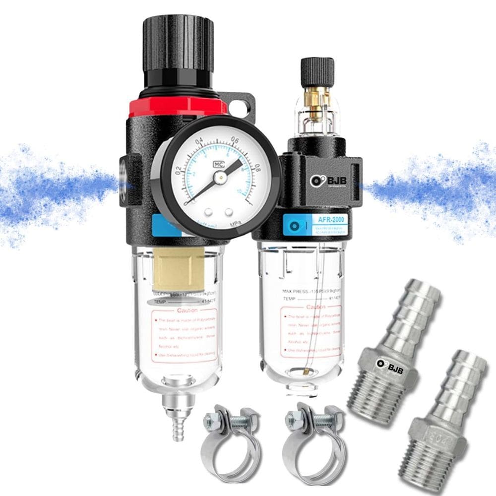 Kit Filtro E Regulador 1/4`` Compressores D Ar Com Espigão
