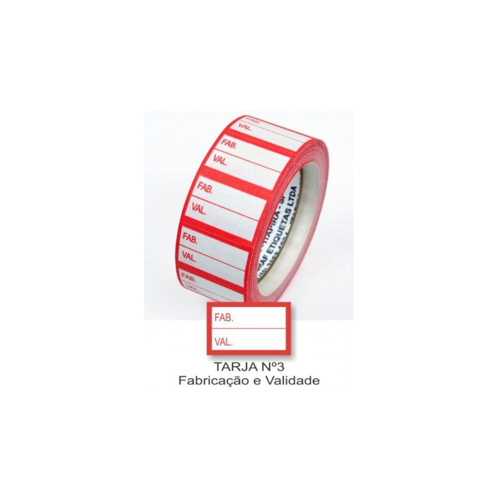 Etiqueta Adesiva 16X25Mm C/Tarja Nº 3 Fabricação E Validade