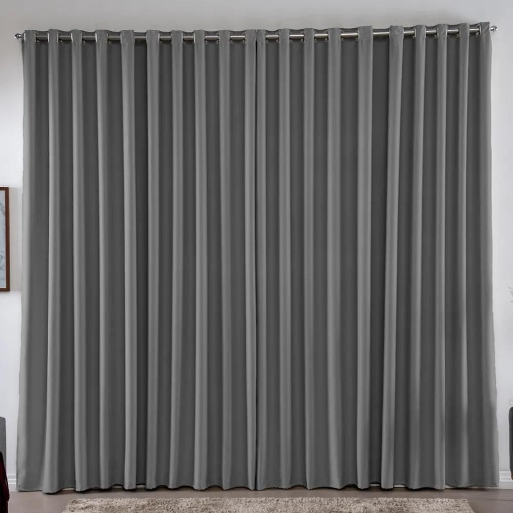 Cortina 2,00X1,80 Metros Blackout Blecaute Cinza Corta Luz E