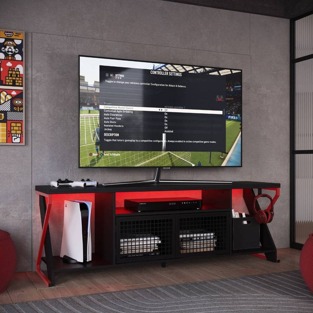 Rack Gamer Com Led Estilo Industrial Mesa para Televisão Tv