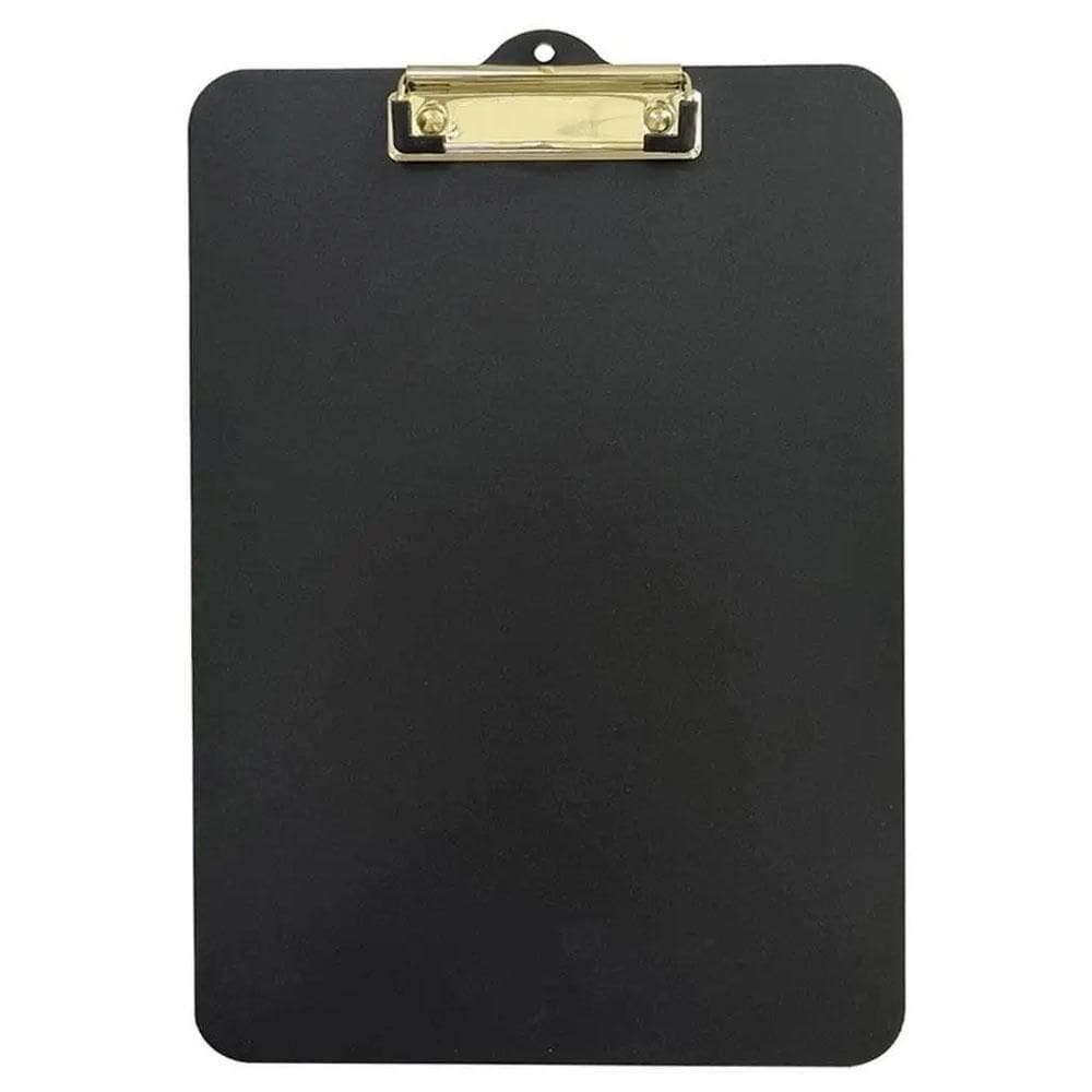 Prancheta Office 33,5X23Cm Mdf Preto Com Dourado Stalo