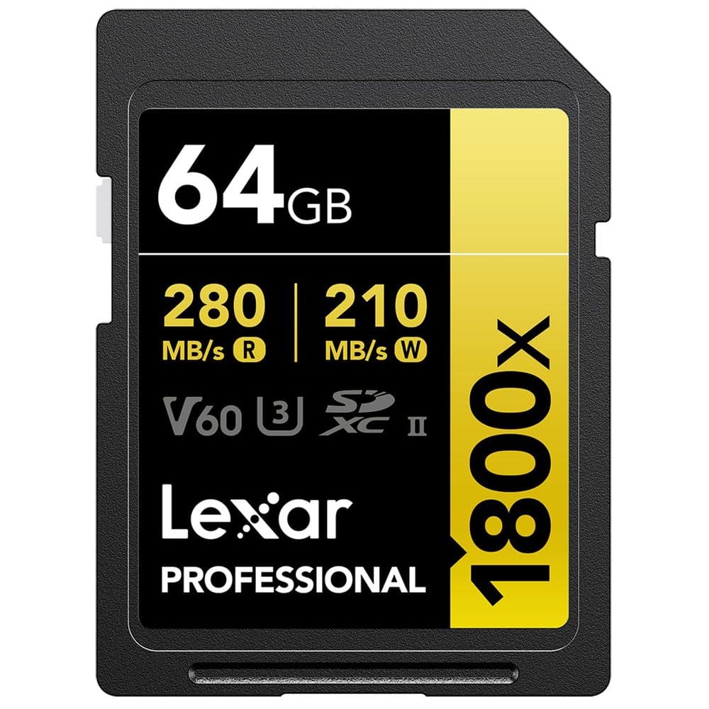 Cartão de memória Lexar Professional 1800x SDXC UHS-II 64GB Gold