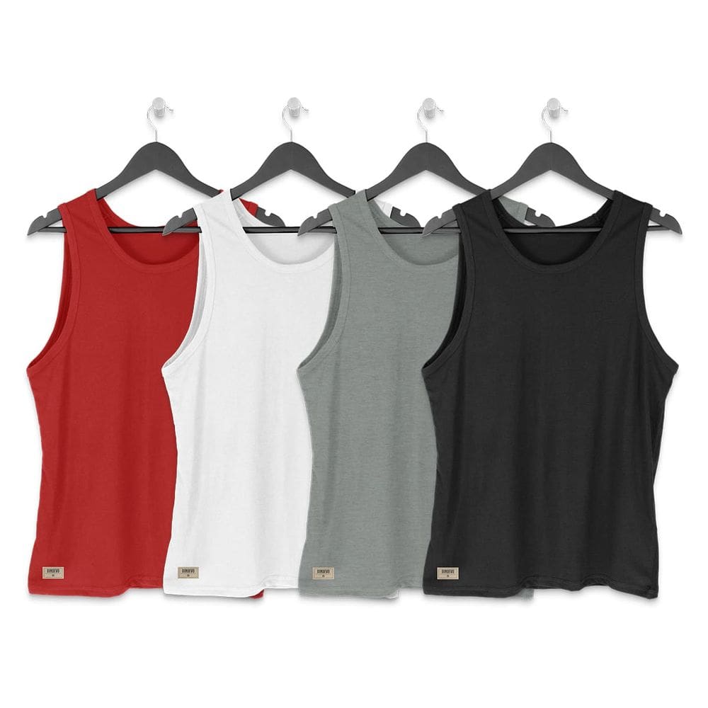 Kit  4 Regatas Masculinas de Qualidade em Algodão